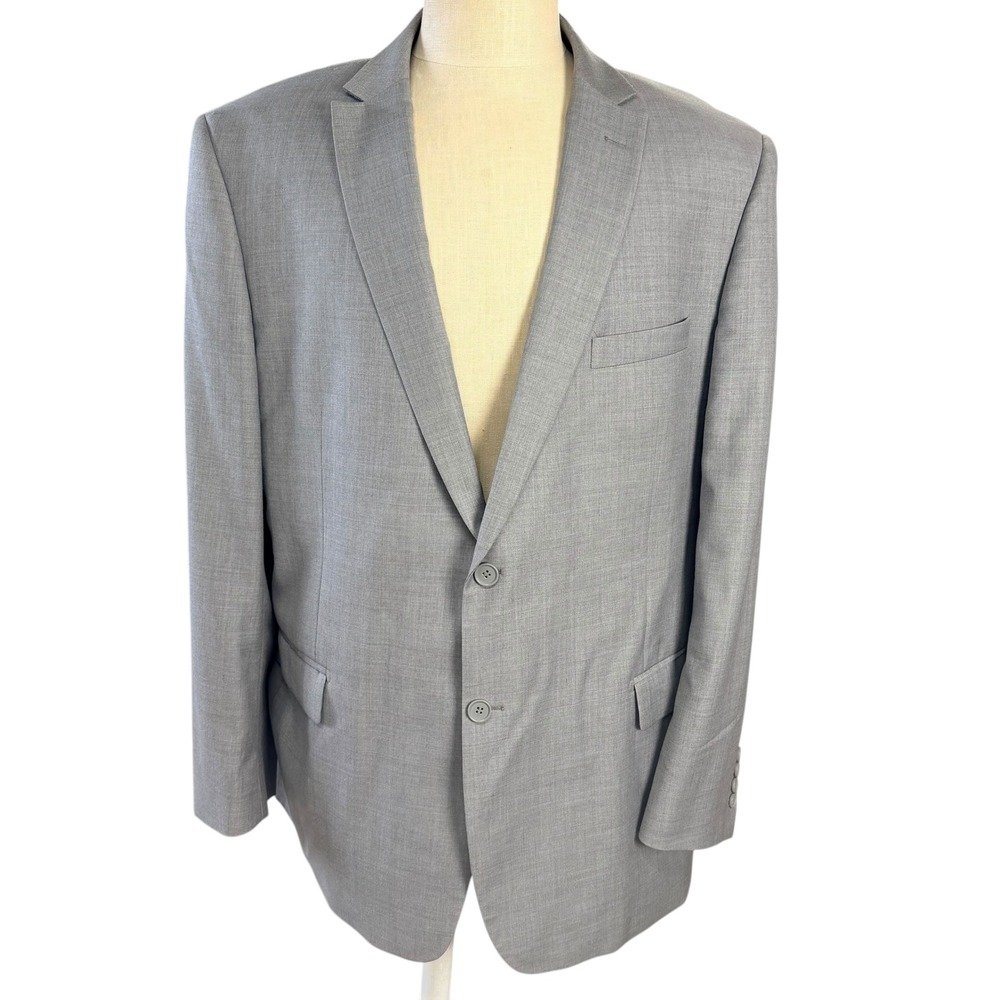 MANTONI Milan Italy 100% Virgin Wool Super 140 Men 48L Grey Sport Coat Old Money